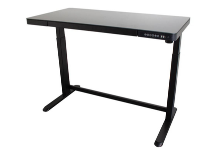 Table Contini ET118, 120 x 60 cm, avec plateau en verre, noir
