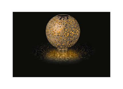 STT Lantern Solar Antic Ball Flower, Ø 40 cm, Cream