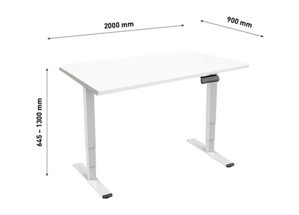 Contini Tisch RAL 9016 2.0 x 0.9 m Weiss mit Weisser Tischplatte