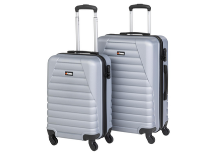 KOOR World Superb 2-piece travel suitcase set, silver gray