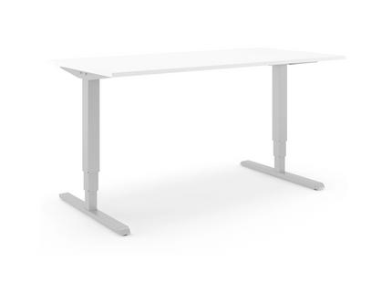 Table Actiforce Desklift Steelforce 400 argent avec plateau blanc