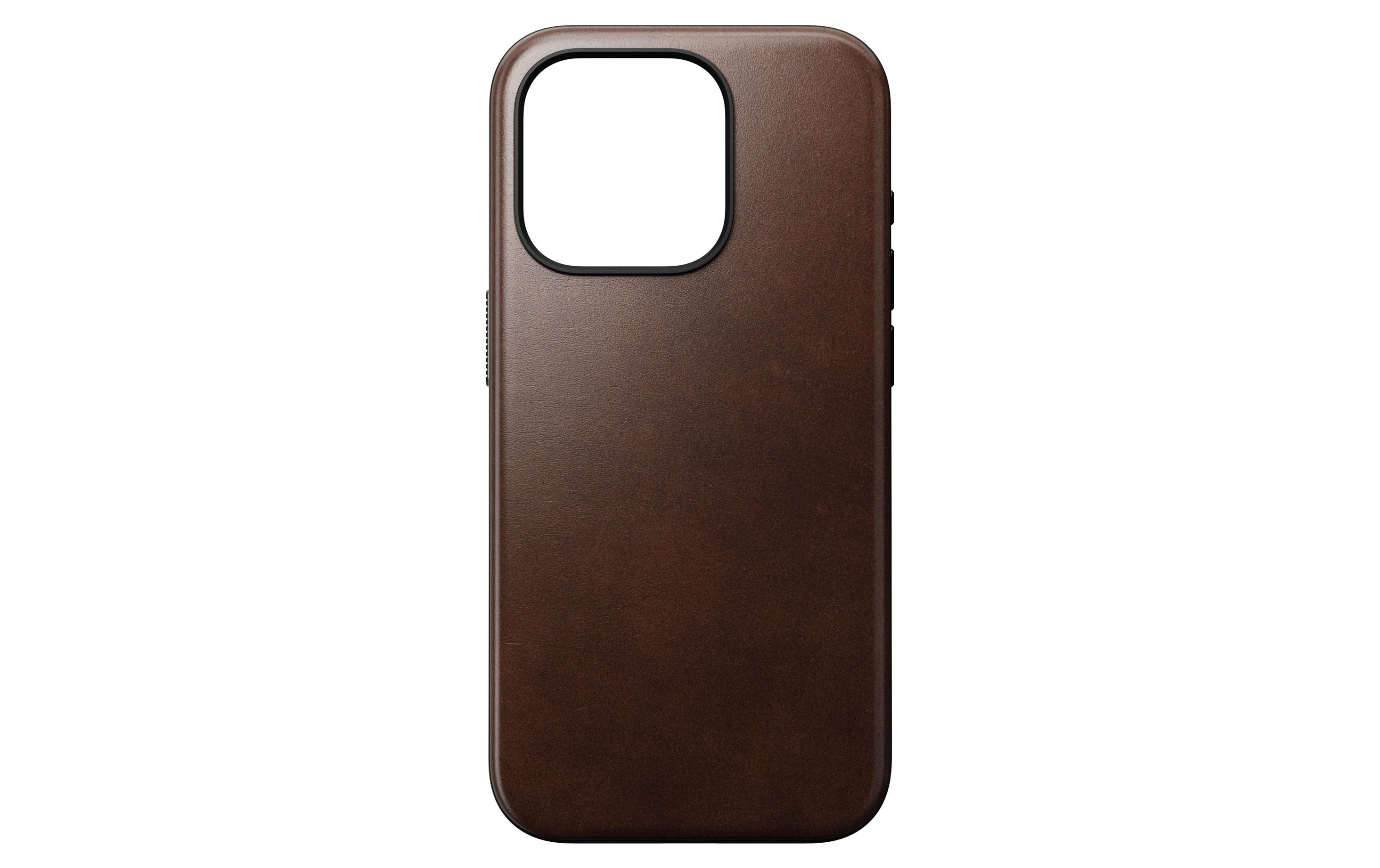 Nomad Back Cover Modern Leather Horween iPhone 15 Pro Rust Brown
