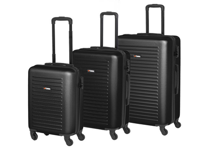 KOOR World Superb ensemble de valises de voyage 3 pièces, noir