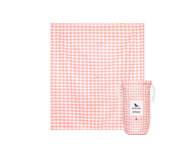 Dock &amp; Bay Picnic Blanket Strawberry &amp; Cream 170 x 240 cm, Pink