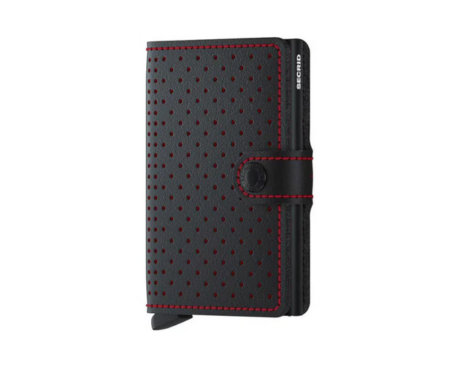 SECRID Portemonnaie Miniwallet Perforated Black Red