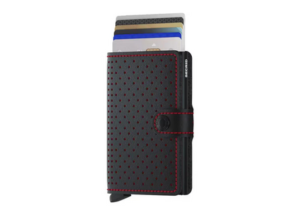 SECRID Portemonnaie Miniwallet Perforated Black Red