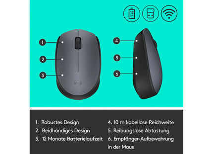 Logitech Mouse M170, wireless
