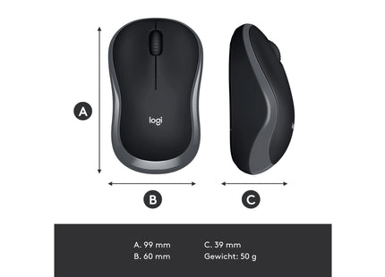 Logitech Mouse M185 Wireless, Anthracite-Black