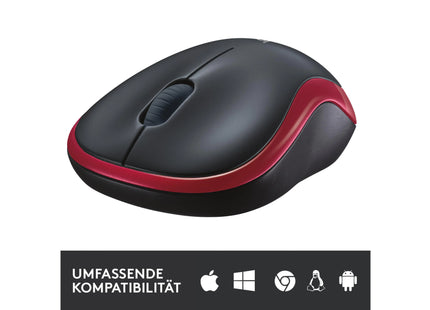 Logitech Mouse M185 Wireless, Red-Black