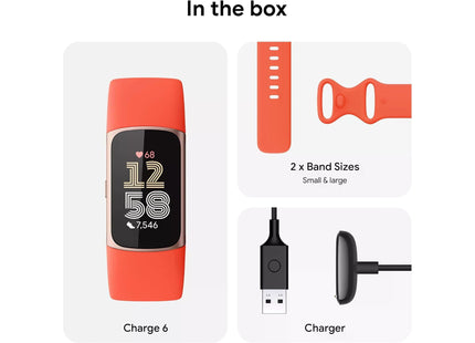 Bracelet d'activité Fitbit Charge 6, orange