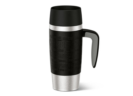 Emsa Thermobecher Travel Mug Handle 360 ml, Schwarz