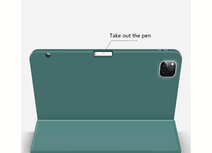 Leder und Silikon Case für Apple iPad Pro 12.9", Dunkelgrün